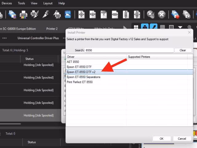 CADlink DTF printer setup